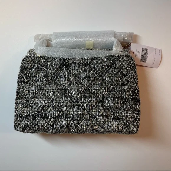 Kate Spade Flap Clasp Black and Gold Natalia Tweed Boucle Crossbody Bag Purse - Picture 5 of 10